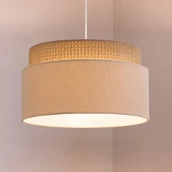 Milano-riippuvalo, kahvinruskea/beige, Ø 45 cm, tekstiili, E27