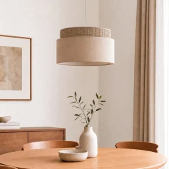 Milano-riippuvalo, kahvinruskea/beige, Ø 45 cm, tekstiili, E27
