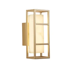 Mirage LED-seinävalaisin, korkeus 25 cm, kulta, teräs, IP44