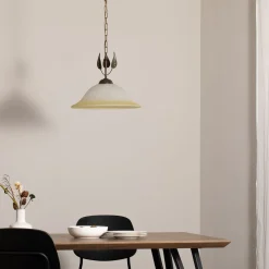 Mira-riippuvalaisin, kerma/pronssi, lasi, Ø 40 cm, E27