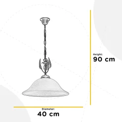Mira-riippuvalaisin, kerma/pronssi, lasi, Ø 40 cm, E27