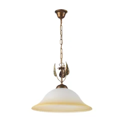Mira-riippuvalaisin, kerma/pronssi, lasi, Ø 40 cm, E27
