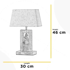 Miriel pöytävalaisin, korkeus 46 cm, tekstiili, puu