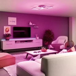 Müller Licht tint LED-kattovalaisin Cano, RGB, CCT, hopea
