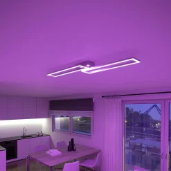 Müller Licht tint LED-kattovalaisin Ciso, RGB, CCT, hopea