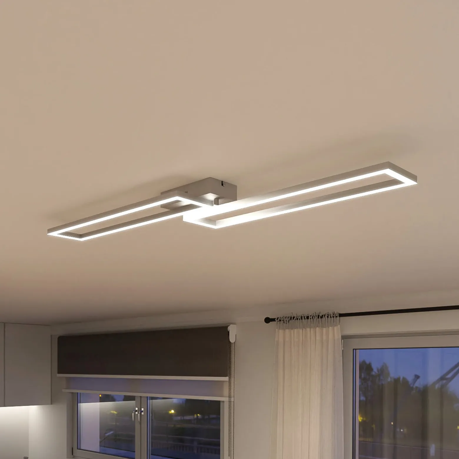 Müller Licht tint LED-kattovalaisin Ciso, RGB, CCT, hopea