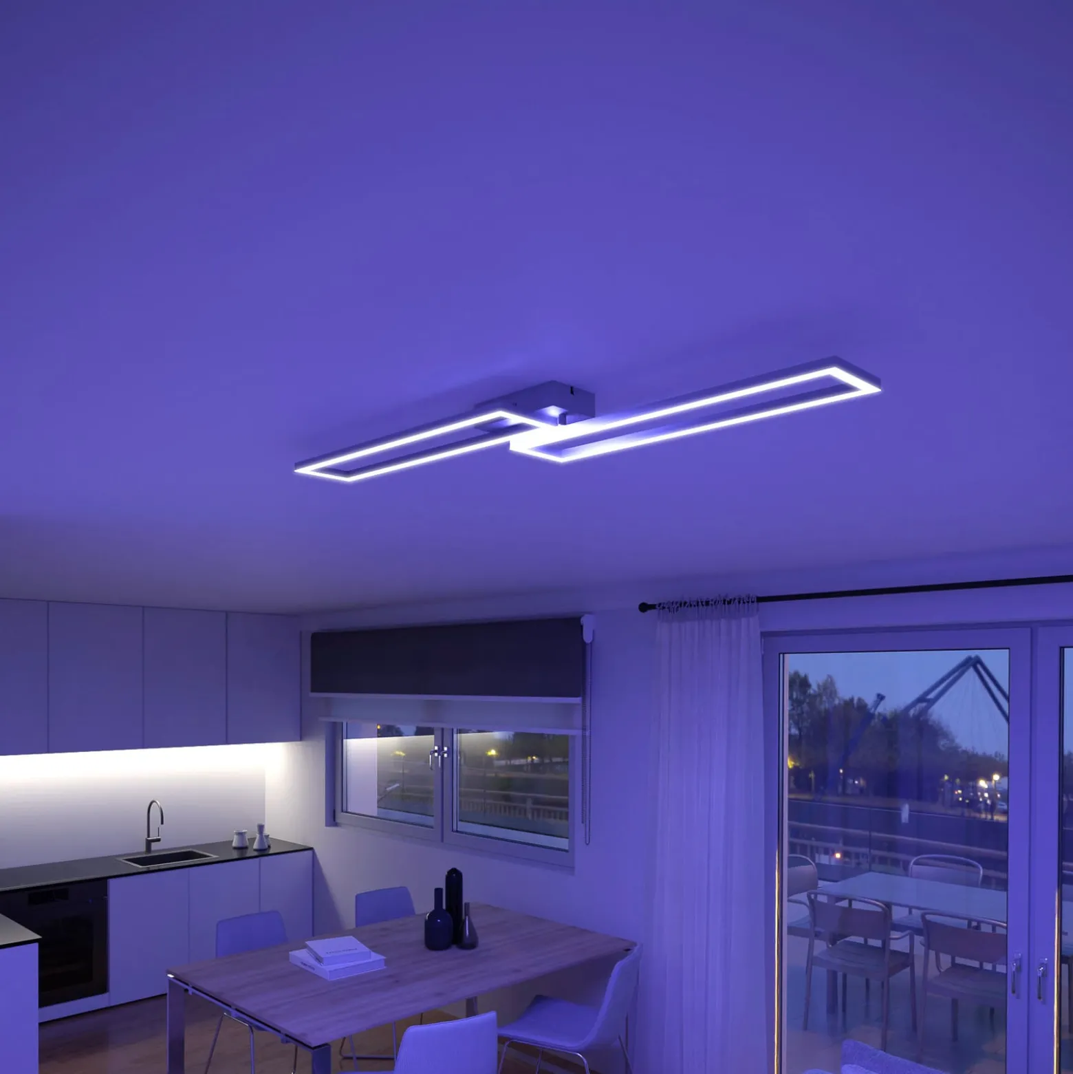 Müller Licht tint LED-kattovalaisin Ciso, RGB, CCT, hopea