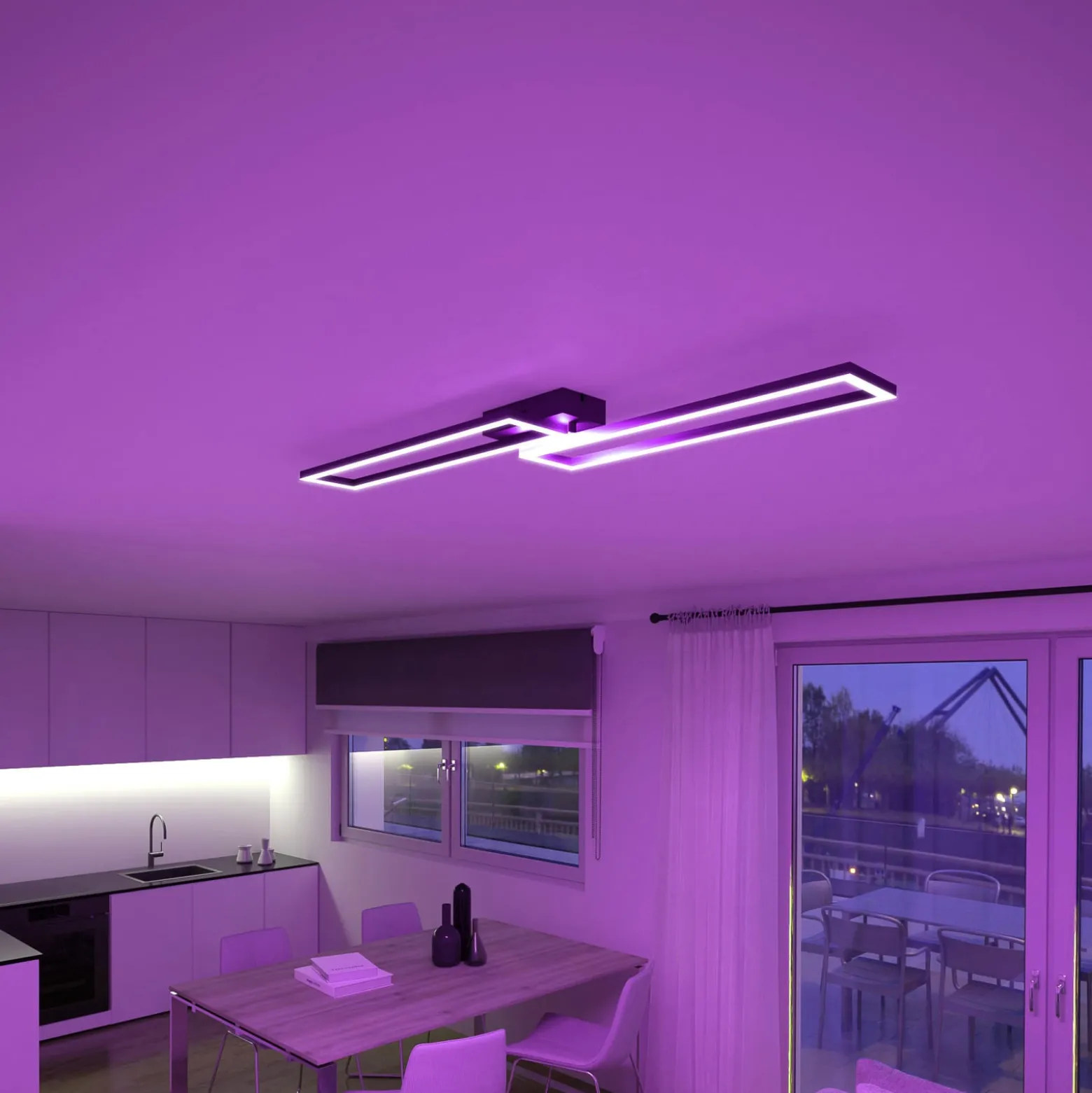 Müller Licht tint LED-kattovalaisin Ciso, RGB, CCT, musta