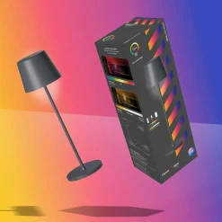 Müller Licht tint LED ladattava pöytävalaisin Dalia, antrasiitti alumiinia