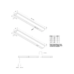 ModuLite F LED-kaappivalaisin, musta, 90 cm, 3 000 K, alumiini
