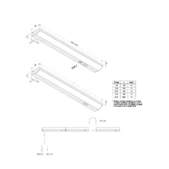 ModuLite F LED-kaappivalaisin, musta, 60 cm, 4 000 K alumiini