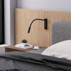 Molto Luce Arok LED-seinävalaisin, musta, alumiini, ulkonema 49 cm