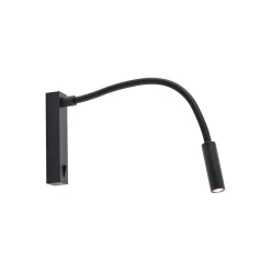 Molto Luce Arok LED-seinävalaisin, musta, alumiini, ulkonema 49 cm