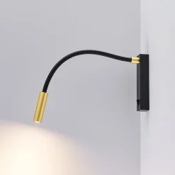 Molto Luce Arok LED-seinävalaisin, musta/kulta, alumiini