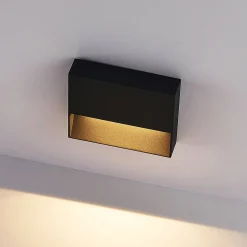 Molto Luce Cado -LED-ulkoseinälamppu, leveys 14 cm, musta