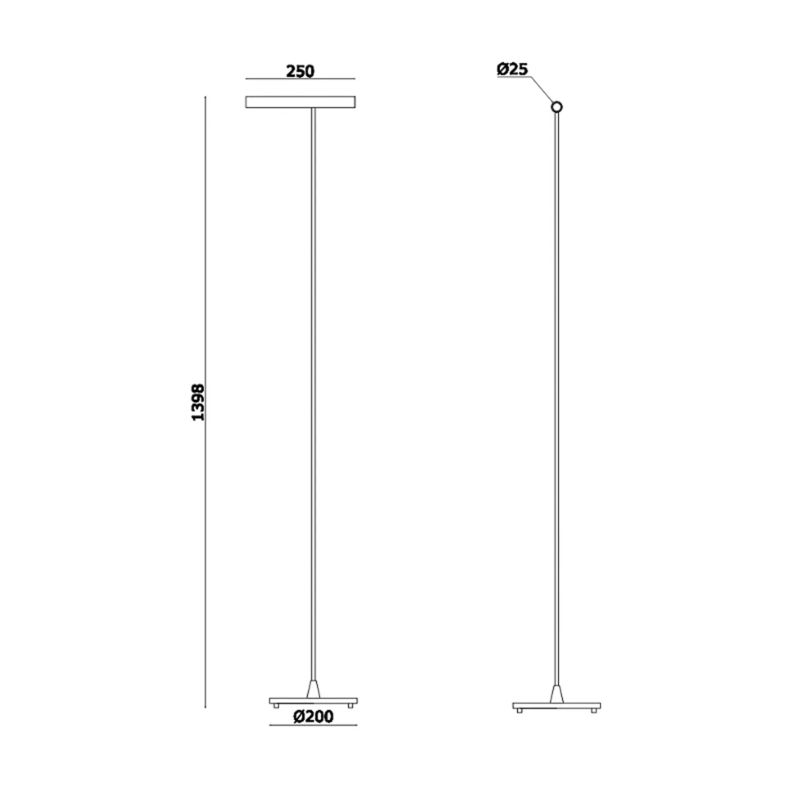 Molto Luce LED-lattiavalaisin Meyjo F, musta/kullanvärinen, alumiini