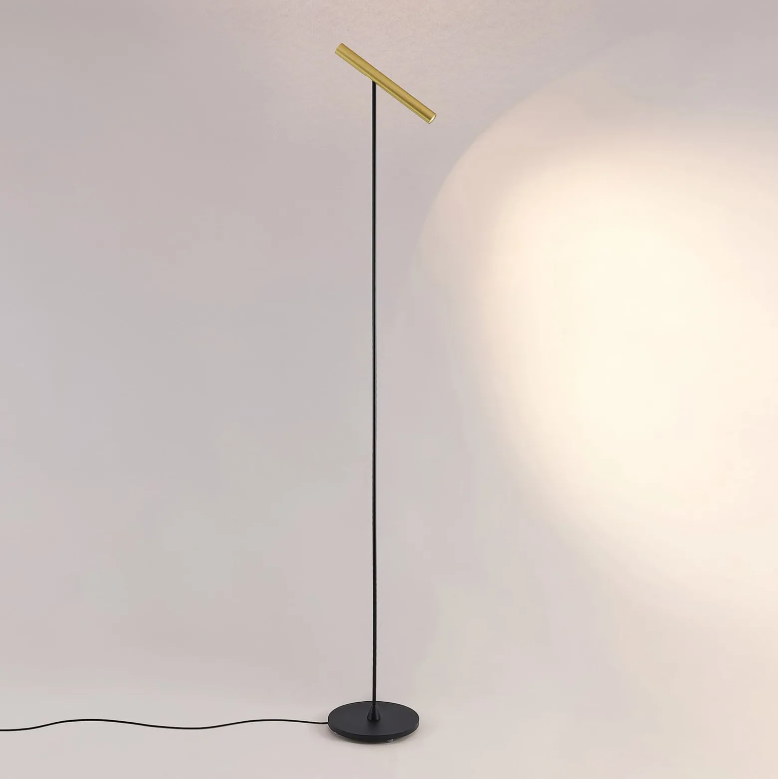 Molto Luce LED-lattiavalaisin Meyjo F, musta/kullanvärinen, alumiini