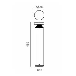 Molto Luce LED-pollarilamppu Mona, halkaisija 10 cm, alumiini, korkeus 45 cm