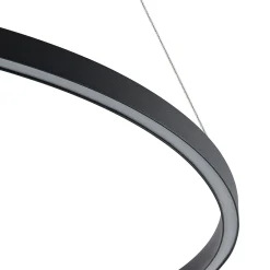 Molto Luce LED-riippuvalaisin Perfora, musta, Ø 90 cm, alumiini