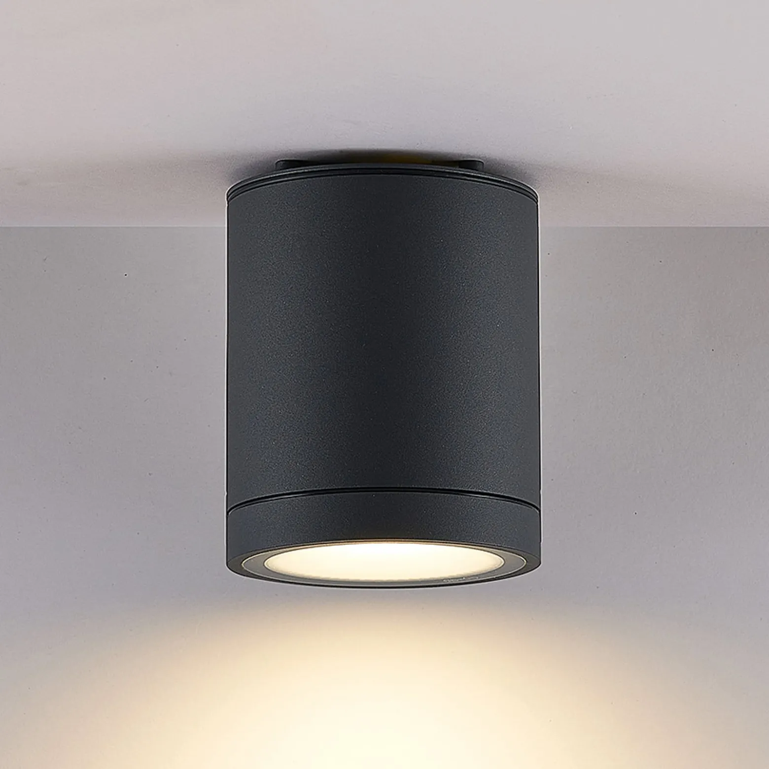 Molto Luce LED-ulkokattolamppu Foris Round SD, antrasiitti
