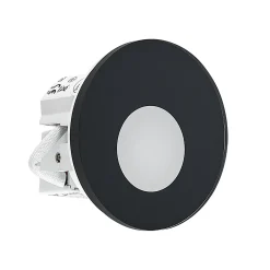 Molto Luce LED uppoasennusvalaisin Wall 68R lasi IP44 RD, musta, musta