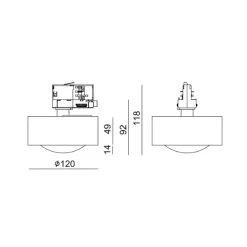 Molto Luce LED 3-vaiheinen valonheitin Mag, valkoinen, 827