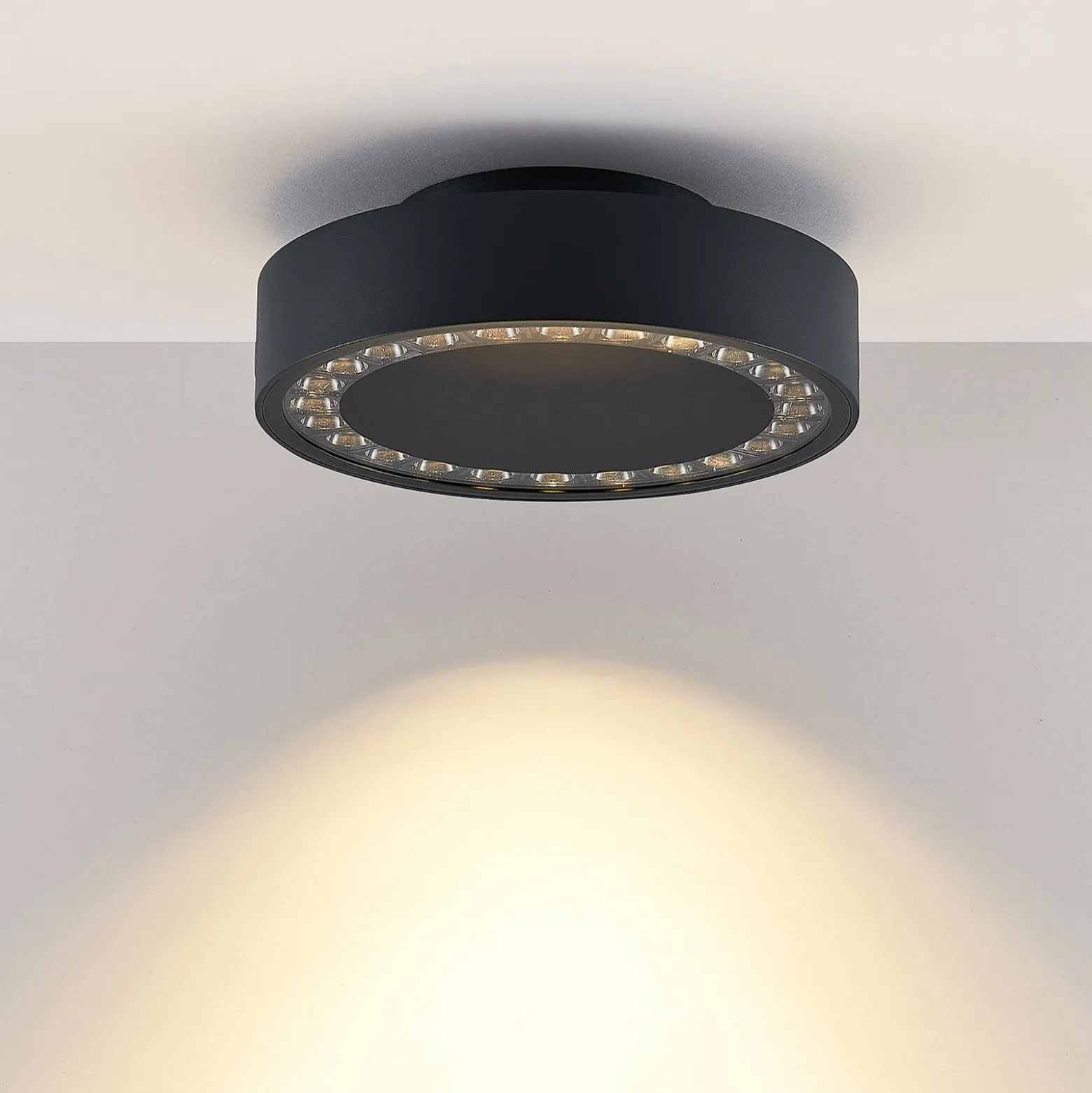 Molto Luce Nona LED-ulkokattovalaisin, halkaisija 22,8 cm, antrasiitti