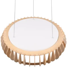 Monte LED-ripustusvalaisin, Ø 60 cm, vaalea puu, puu, CCT
