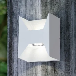 Morino-LED-ulkoseinälamppu, valkoinen, korkeus 18 cm, metallia