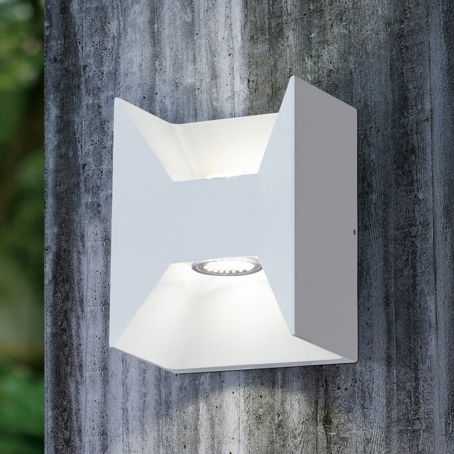 Morino-LED-ulkoseinälamppu, valkoinen, korkeus 18 cm, metallia