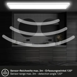 Move LED-paneeli, anturi, 98 x 20 cm, IP44, muovi, valkoinen
