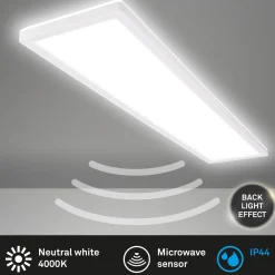Move LED-paneeli, anturi, 98 x 20 cm, IP44, muovi, valkoinen