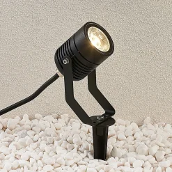 Musta LED-ulkokohdevalaisin Maris maapiikillä