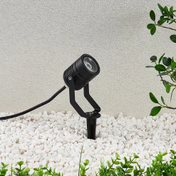 Musta LED-ulkokohdevalaisin Maris maapiikillä