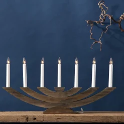 Navida-kynttelikkö puuta, 7-lamppunen, ruskea