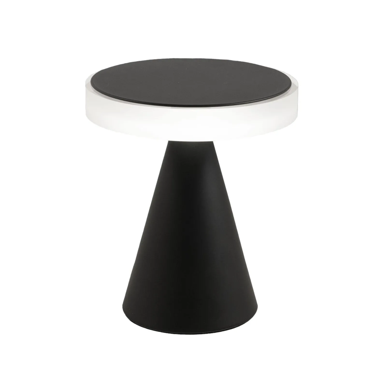 Neutra LED-pöytävalaisin, korkeus 27 cm, musta, kosketushimmennin