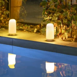 Newgarden Candy -LED-pöytälamppu liekkiefektillä