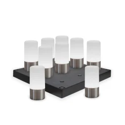 Newgardenin ladattava LED-pöytävalaisin Maia, harmaa, IP54, RGBW