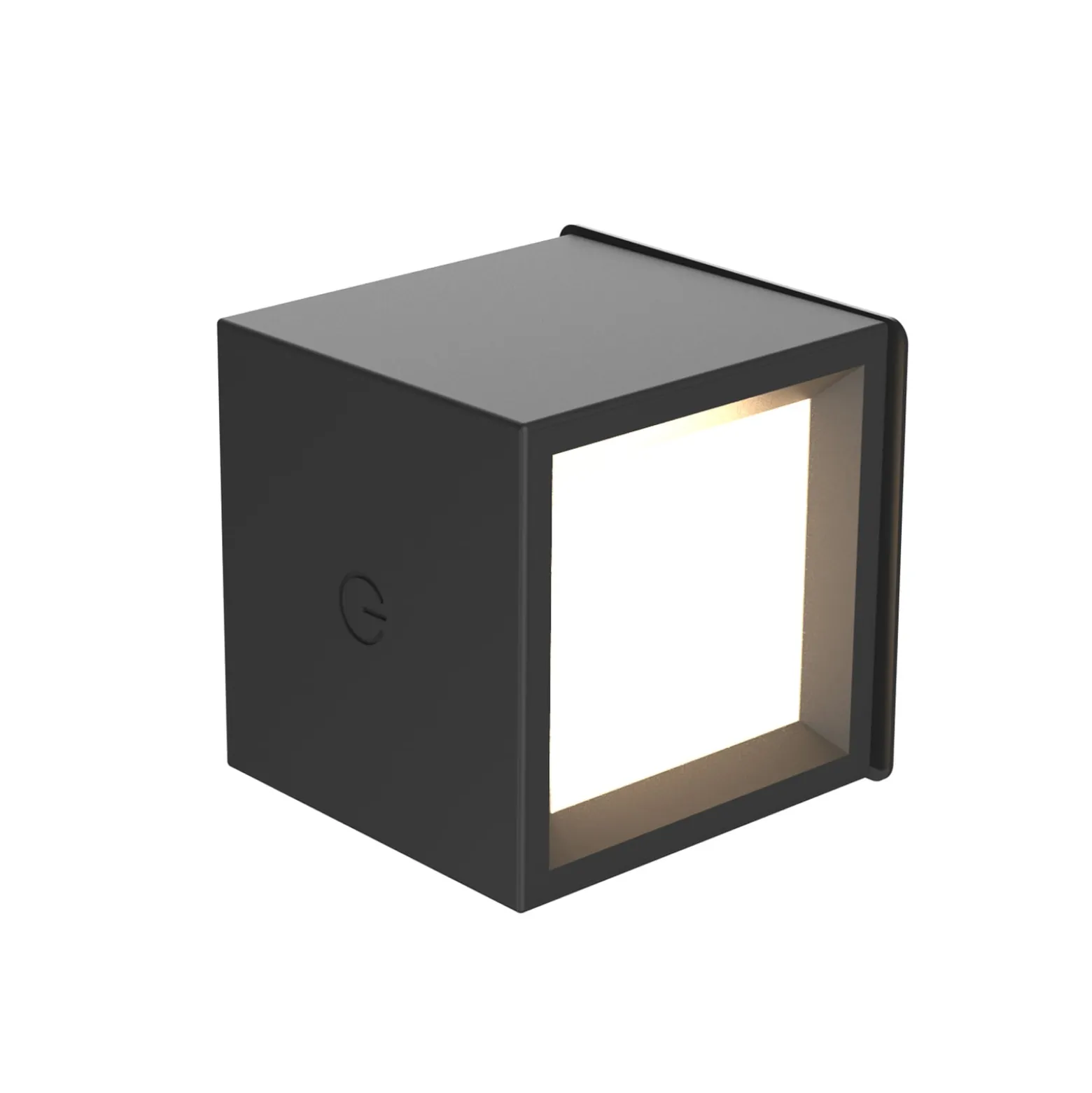 Newgarden LED-ladattava seinävalaisin Box 8, musta, 7.5x7.5cm