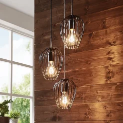 Newtown-riippuvalaisin, musta, 3-lamp., pyöreä