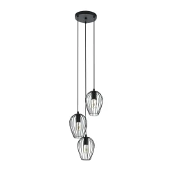 Newtown-riippuvalaisin, musta, 3-lamp., pyöreä