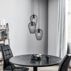 Newtown-riippuvalaisin, musta, 3-lamp., pyöreä