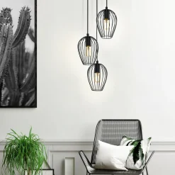 Newtown-riippuvalaisin, musta, 3-lamp., pyöreä