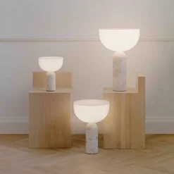 NEW WORKS Kizu Small -pöytävalaisin, beige, marmori, E14