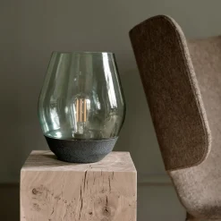 New Works pöytävalaisin Bowl, kupari/savuharmaa, korkeus 30 cm