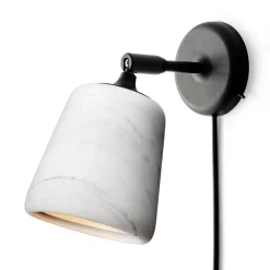 New Works -seinälamppu, materiaali: valkoinen, marmori, pistoke