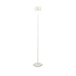 Nice LED ladattava lattiavalaisin, valkoinen, alumiini, IP54, himmennin,