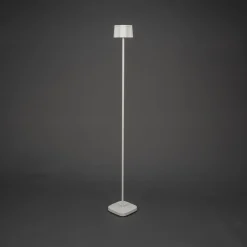 Nice LED ladattava lattiavalaisin, valkoinen, alumiini, IP54, himmennin,