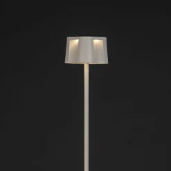 Nice LED ladattava lattiavalaisin, valkoinen, alumiini, IP54, himmennin,