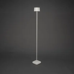 Nice LED ladattava lattiavalaisin, valkoinen, alumiini, IP54, himmennin,